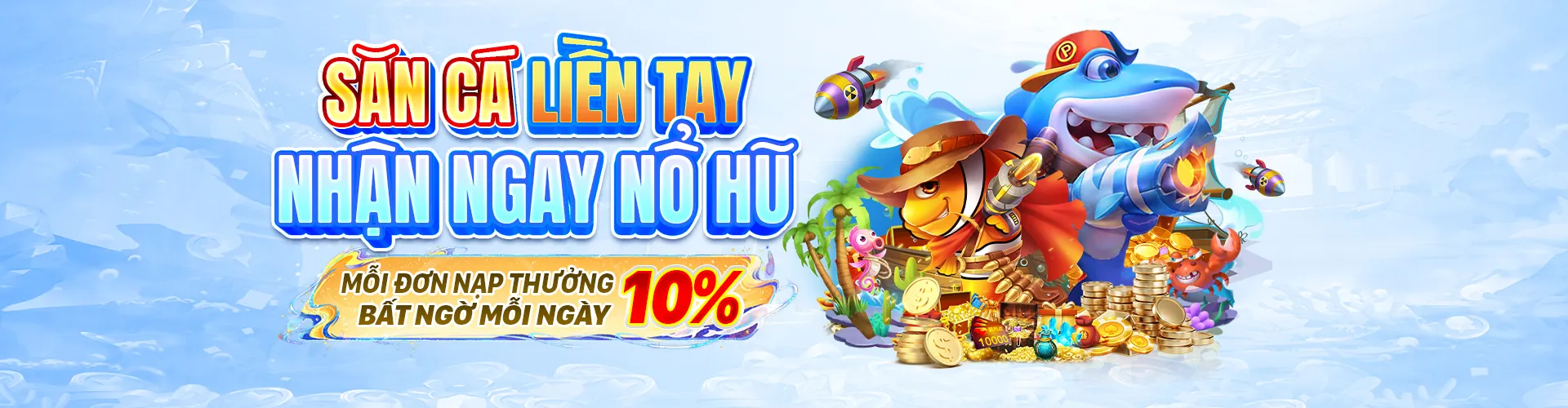 Hình ảnh chính của trang hướng dẫn Cá Nemo, thể hiện sự hứng thú khi chơi game bắn cá trực tuyến